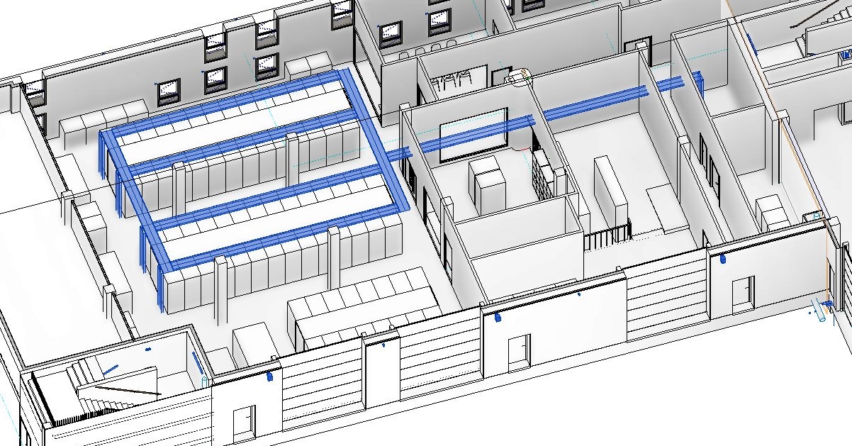 Modélisation BIM — Data center / Lab informatique — vue complémentaire