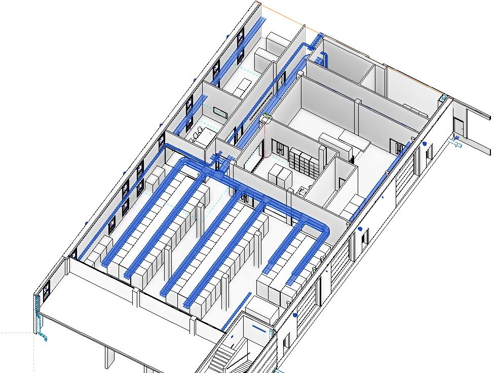 Modélisation BIM — Data center / Lab informatique — vue complémentaire